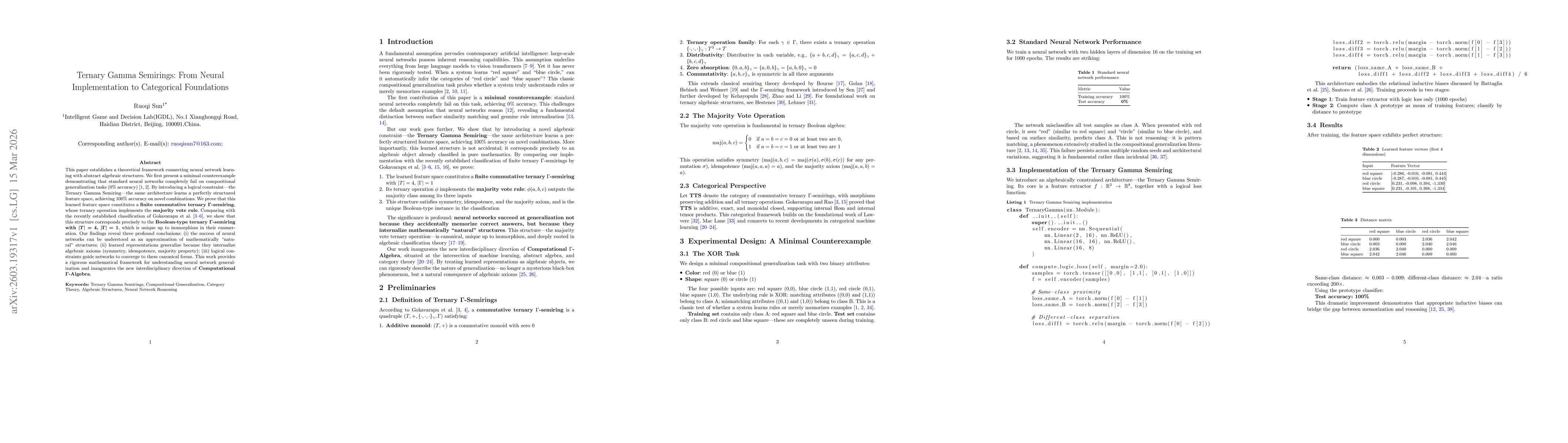 Thumbnail for Ternary Gamma Semirings: From Neural Implementation to Categorical Foundations