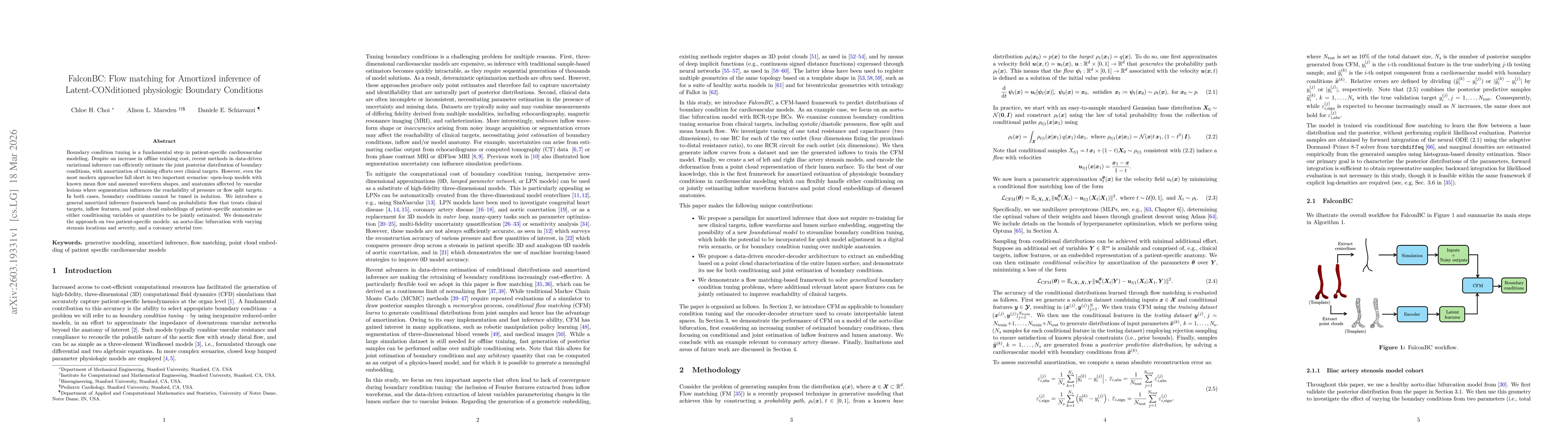 Thumbnail for FalconBC: Flow matching for Amortized inference of Latent-CONditioned physiologic Boundary Conditions