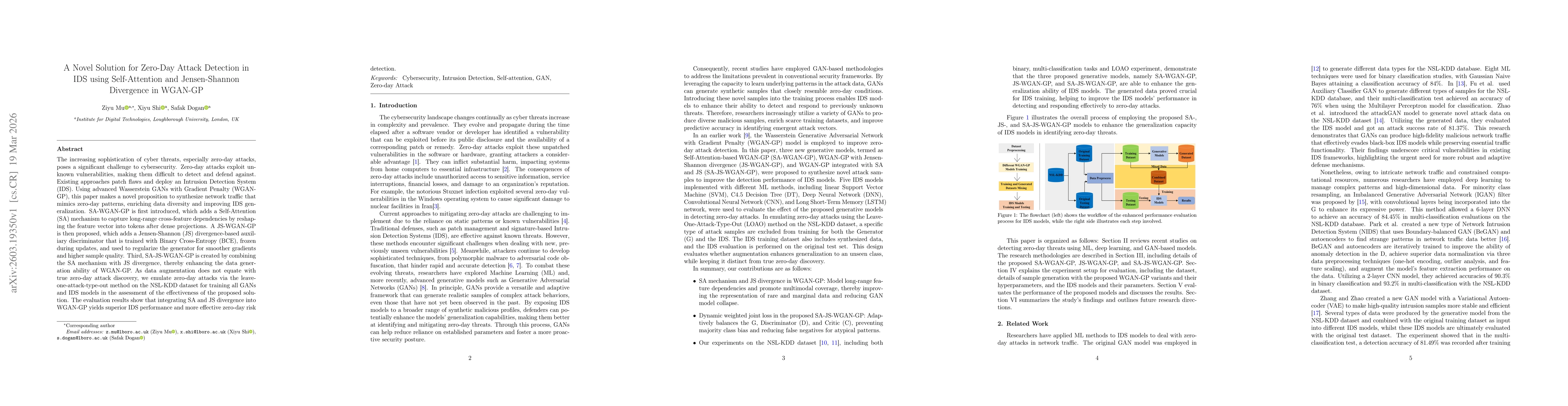 Thumbnail for A Novel Solution for Zero-Day Attack Detection in IDS using Self-Attention and Jensen-Shannon Divergence in WGAN-GP