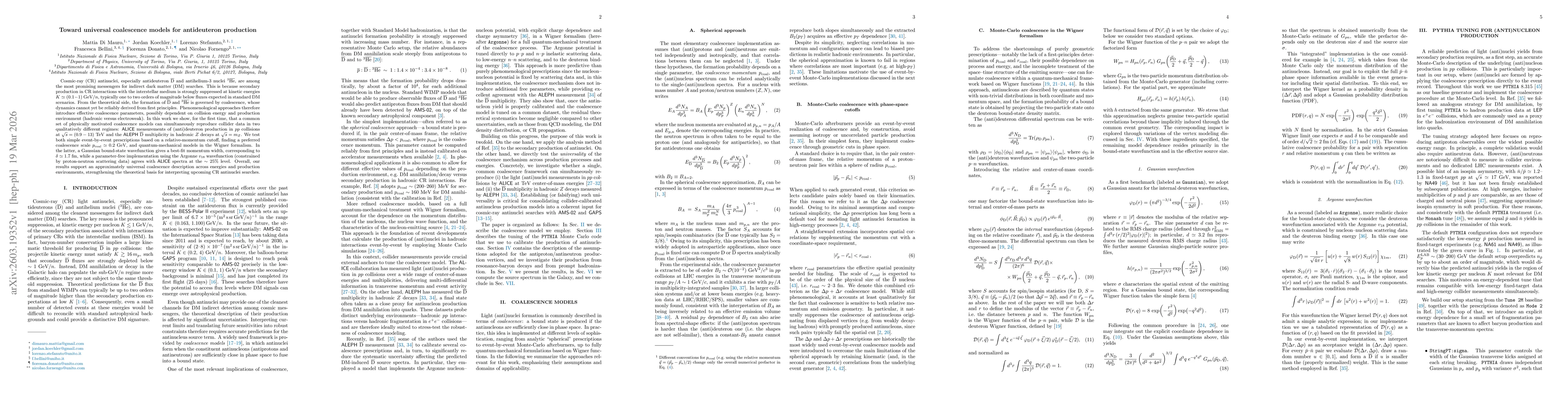 Thumbnail for Toward universal coalescence models for antideuteron production