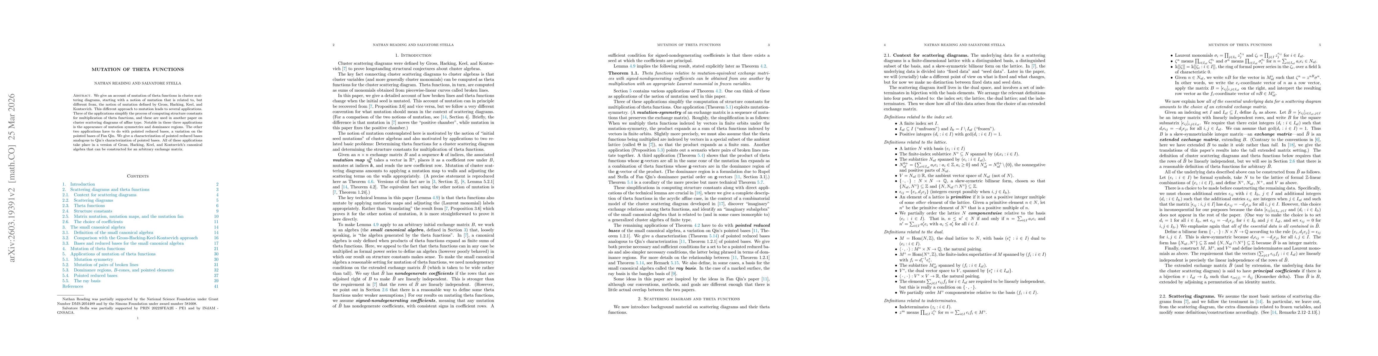 Thumbnail for Mutation of theta functions
