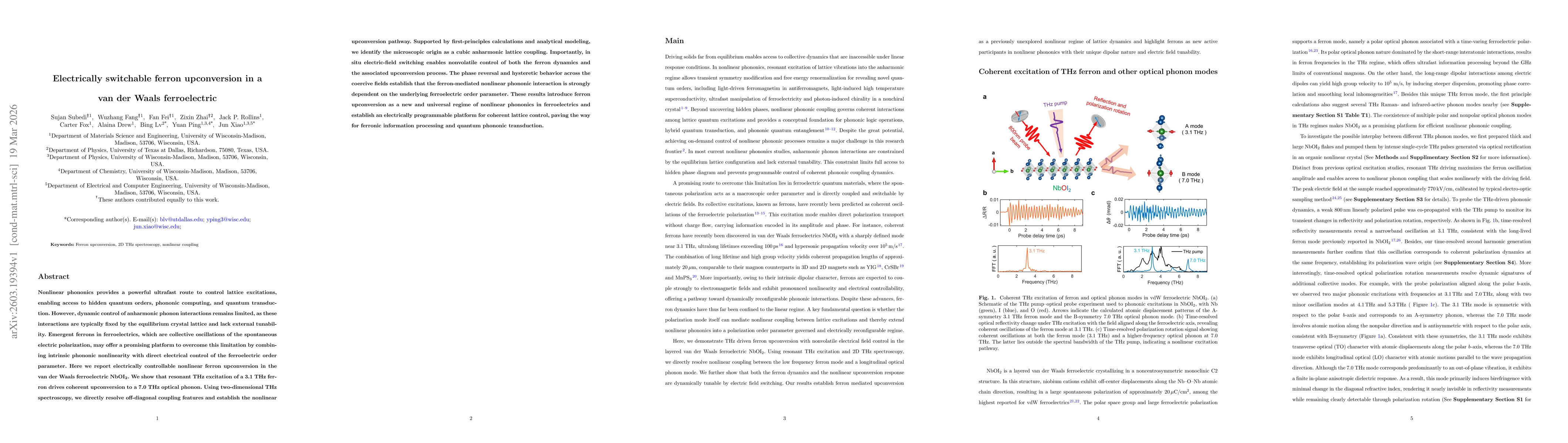 Thumbnail for Electrically switchable ferron upconversion in a van der Waals ferroelectric