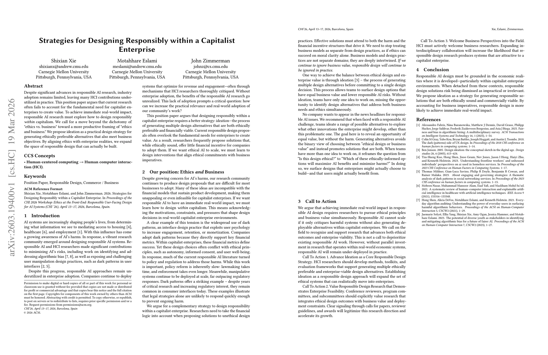 Thumbnail for Strategies for Designing Responsibly within a Capitalist Enterprise