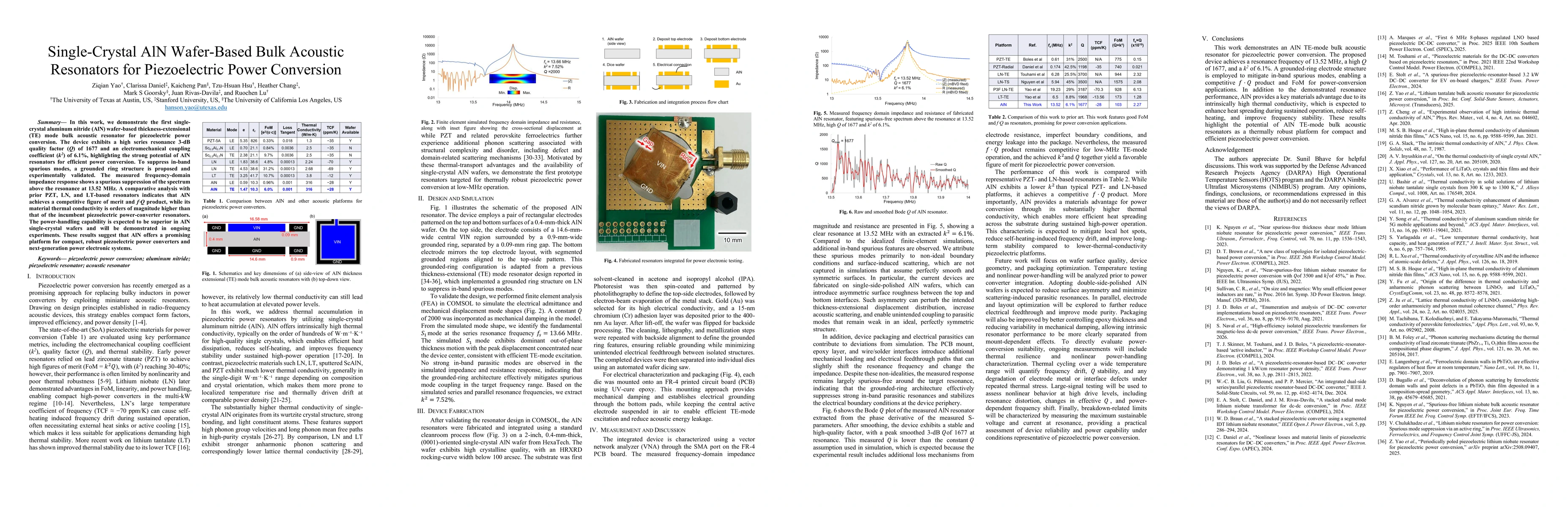 Thumbnail for Single-Crystal AlN Wafer-Based Bulk Acoustic Resonators for Piezoelectric Power Conversion