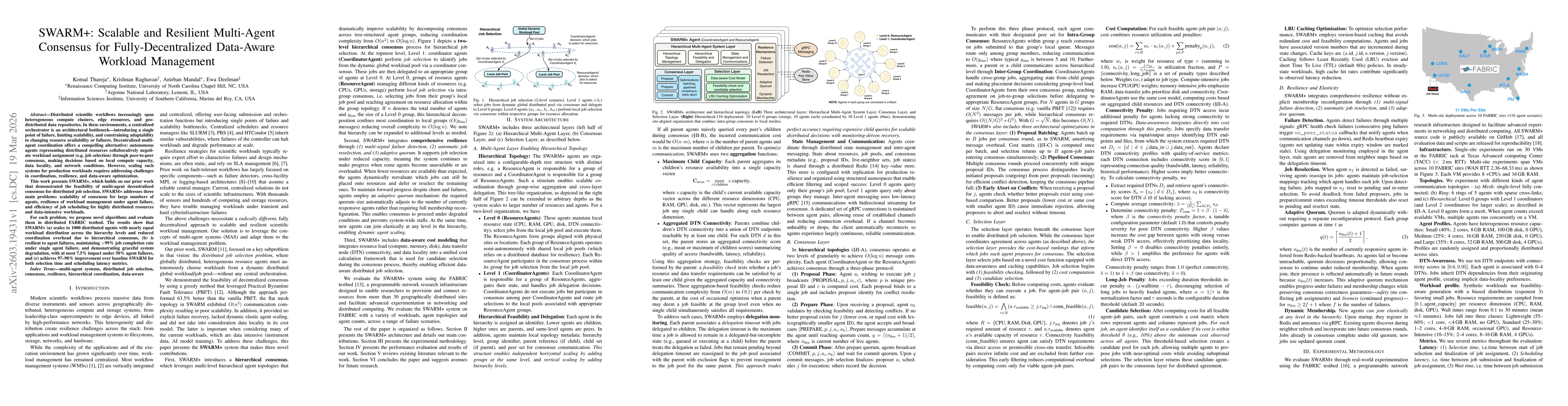 Thumbnail for SWARM+: Scalable and Resilient Multi-Agent Consensus for Fully-Decentralized Data-Aware Workload Management