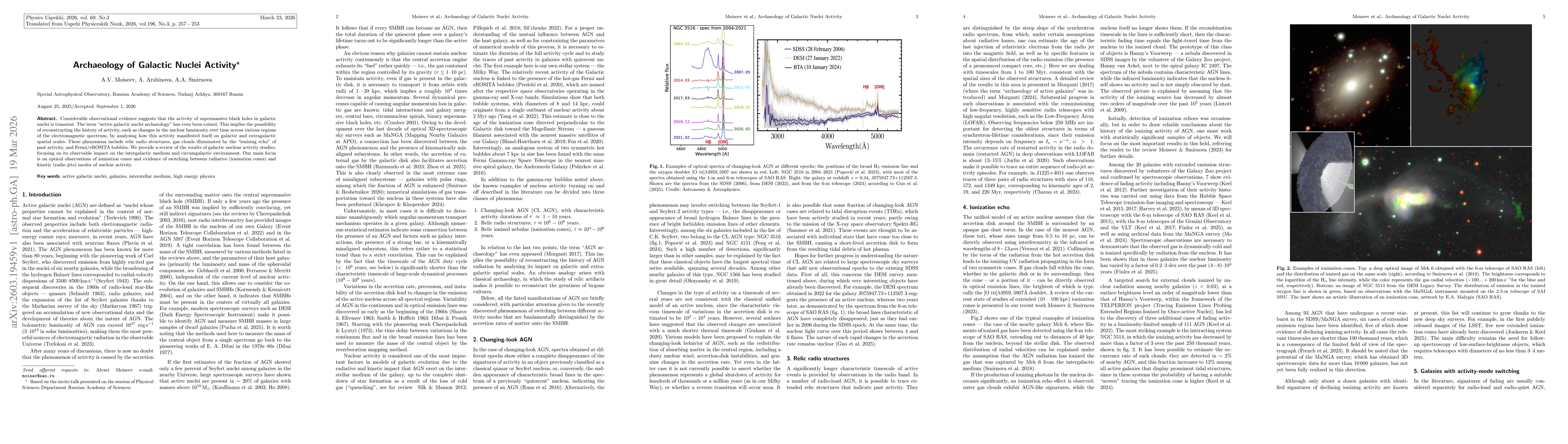 Thumbnail for Archaeology of Galactic Nuclei Activity