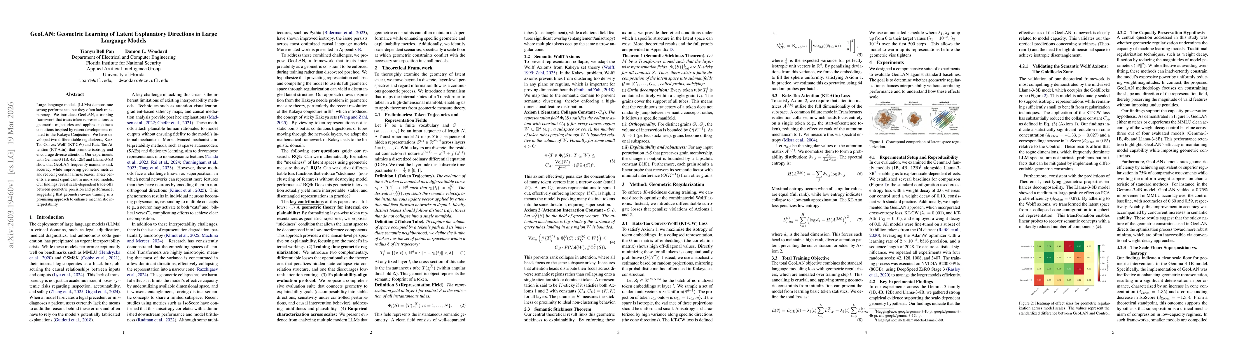 Thumbnail for GeoLAN: Geometric Learning of Latent Explanatory Directions in Large Language Models