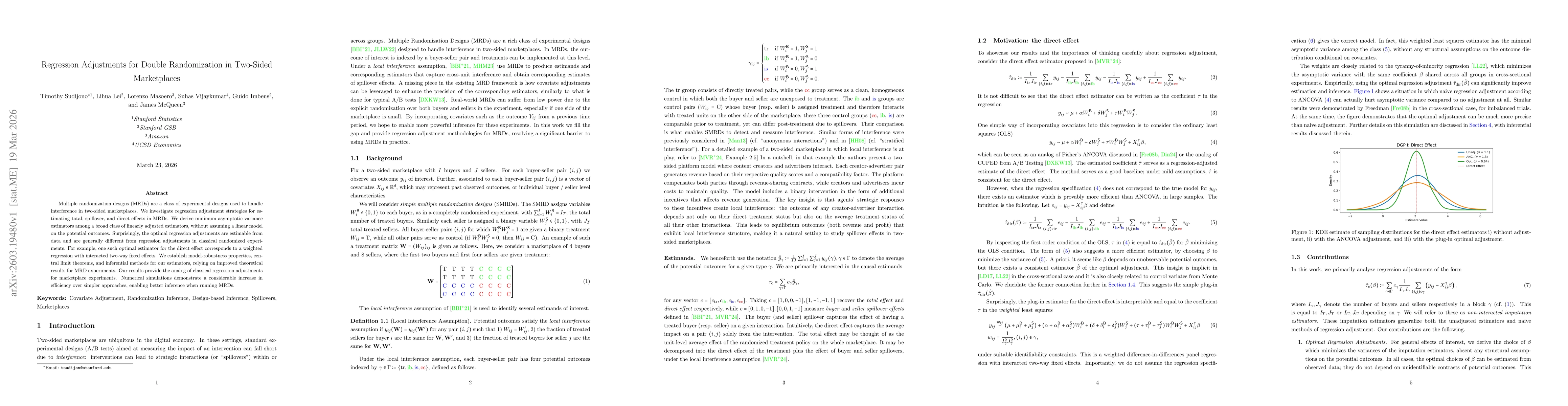 Thumbnail for Regression Adjustments for Double Randomization in Two-Sided Marketplaces