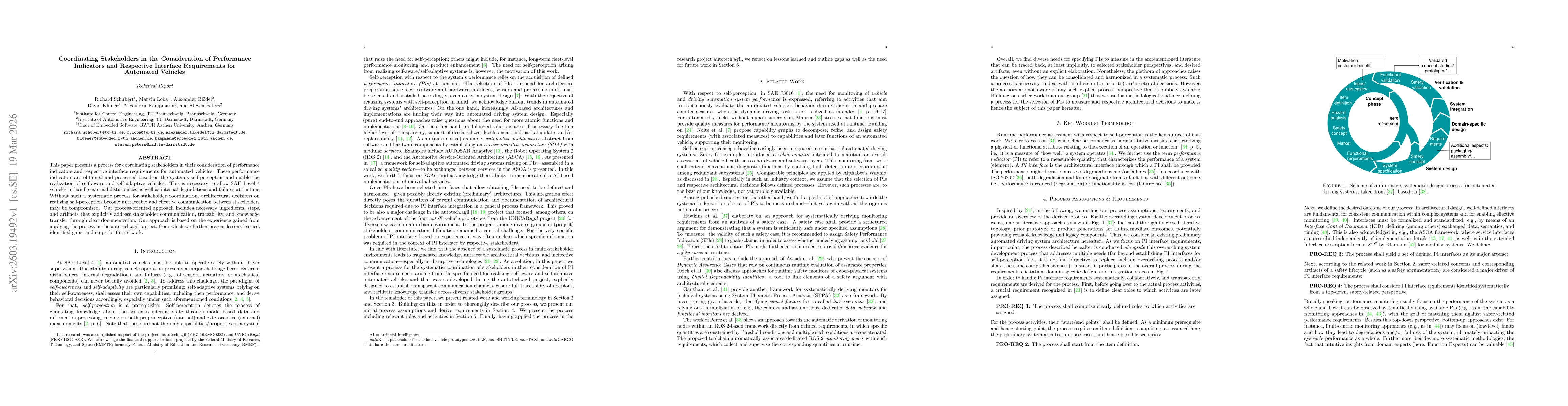Thumbnail for Coordinating Stakeholders in the Consideration of Performance Indicators and Respective Interface Requirements for Automated Vehicles
