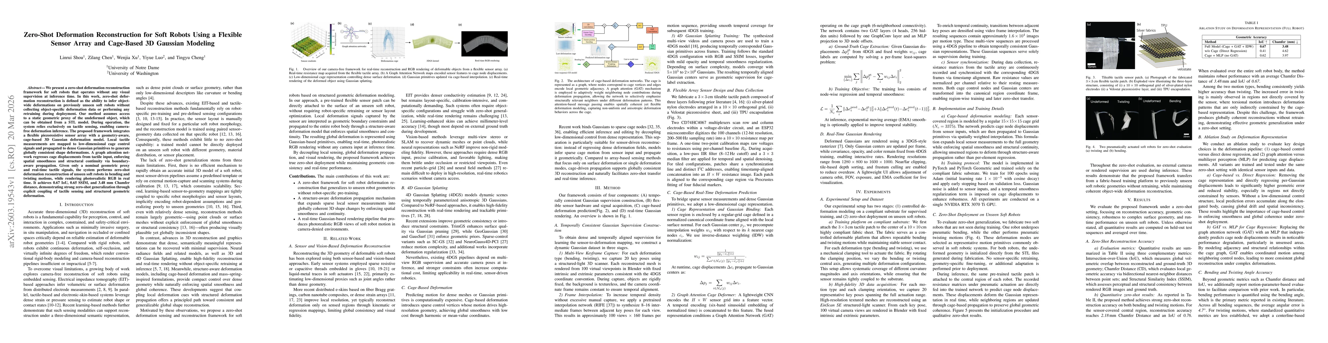 Thumbnail for Zero Shot Deformation Reconstruction for Soft Robots Using a Flexible Sensor Array and Cage Based 3D Gaussian Modeling