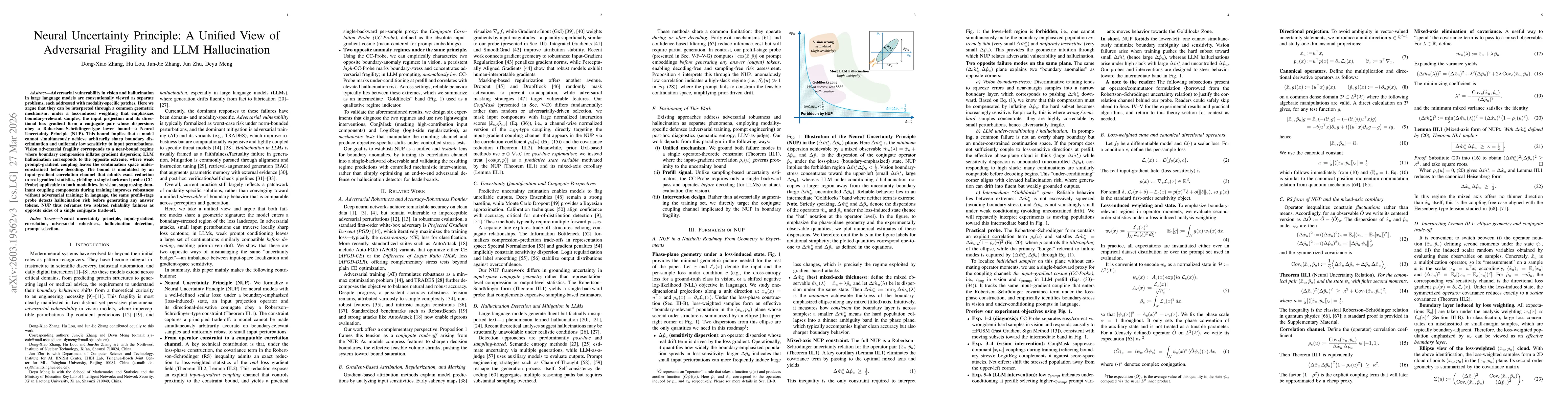 Thumbnail for Neural Uncertainty Principle: A Unified View of Adversarial Fragility and LLM Hallucination