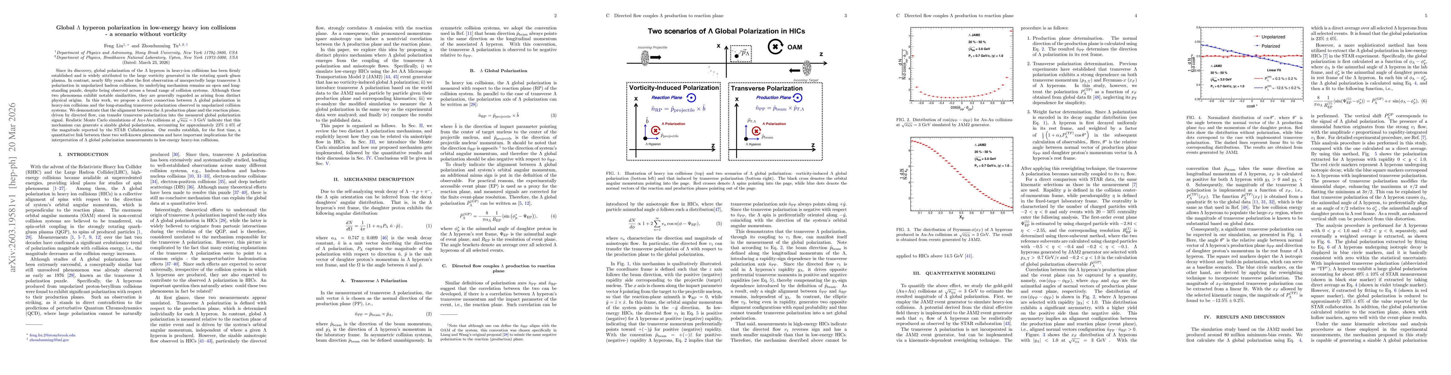 Thumbnail for Global $Λ$ hyperon polarization in low-energy heavy ion collisions -- a scenario without vorticity