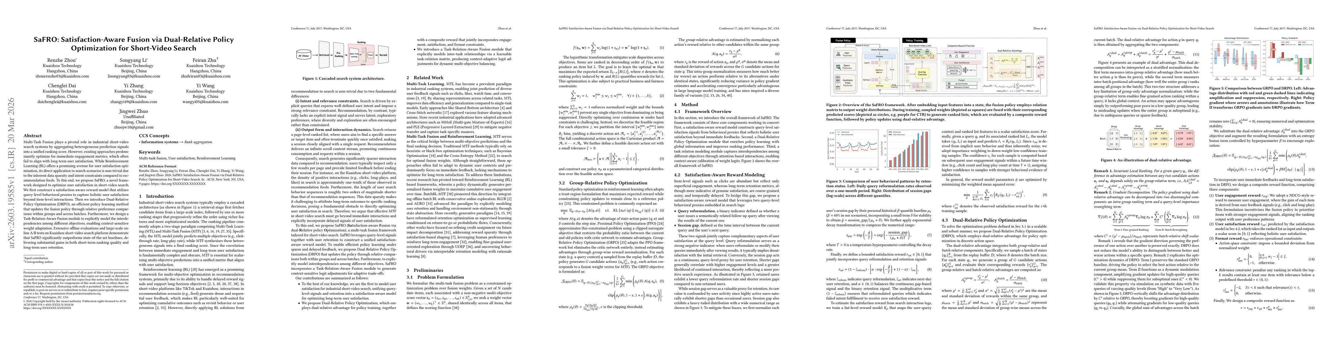 Thumbnail for SaFRO: Satisfaction-Aware Fusion via Dual-Relative Policy Optimization for Short-Video Search