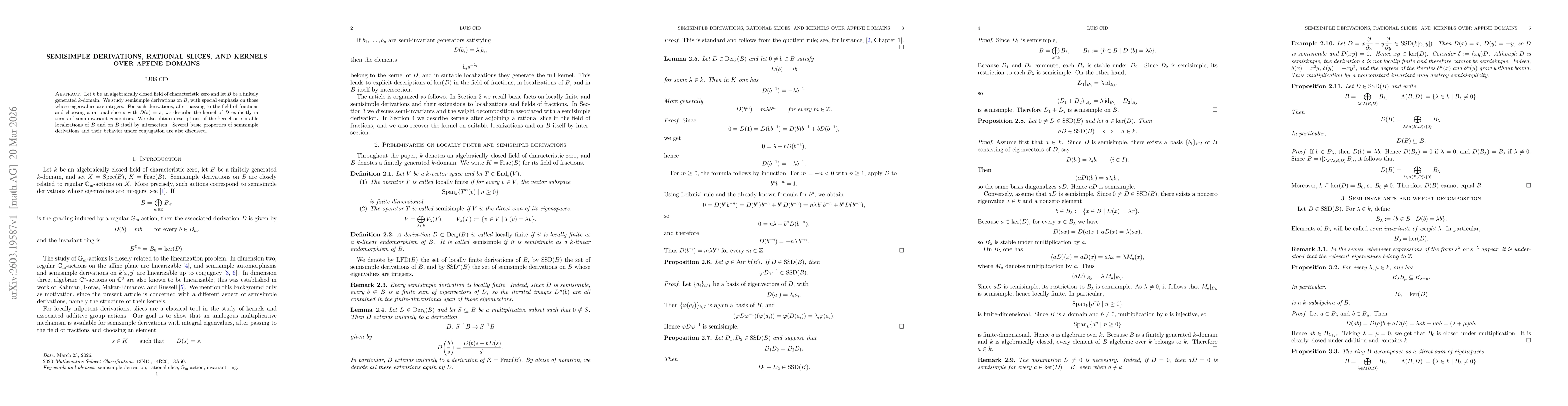 Thumbnail for Semisimple derivations, rational slice and kernels over affine domains