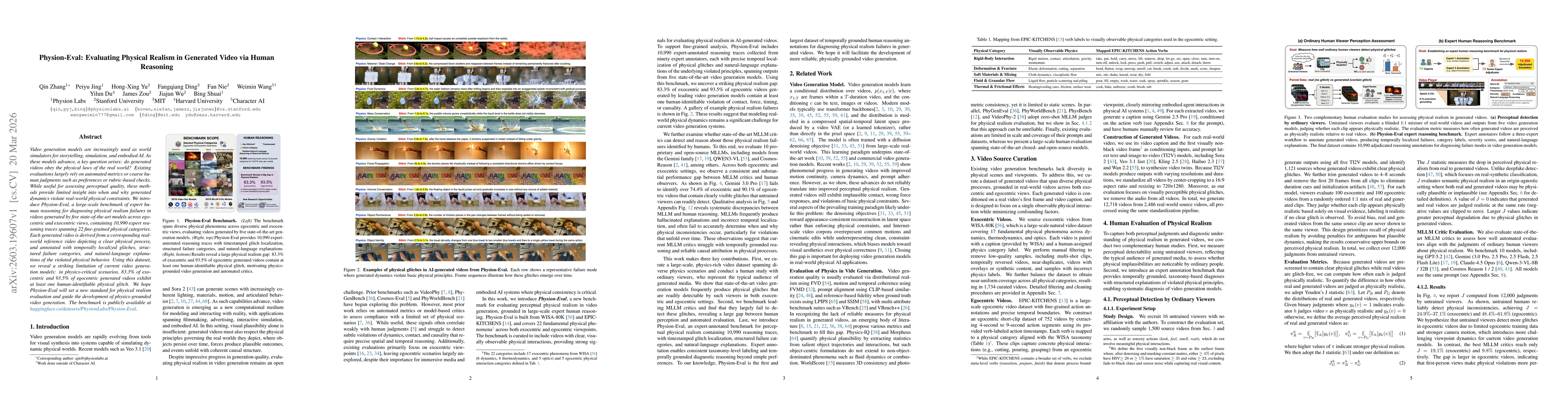 Thumbnail for Physion-Eval: Evaluating Physical Realism in Generated Video via Human Reasoning