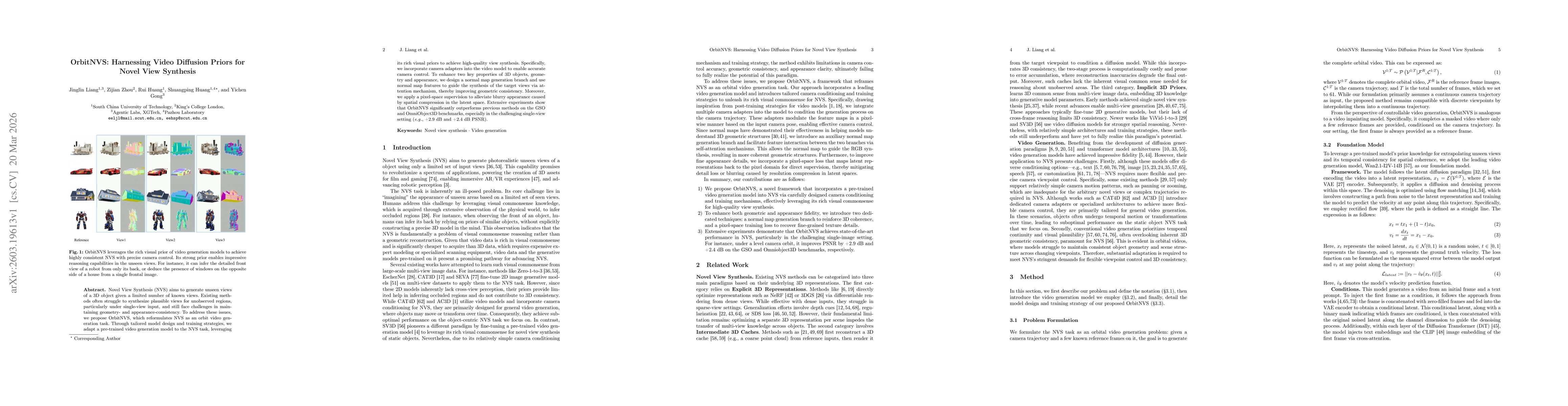 Thumbnail for OrbitNVS: Harnessing Video Diffusion Priors for Novel View Synthesis