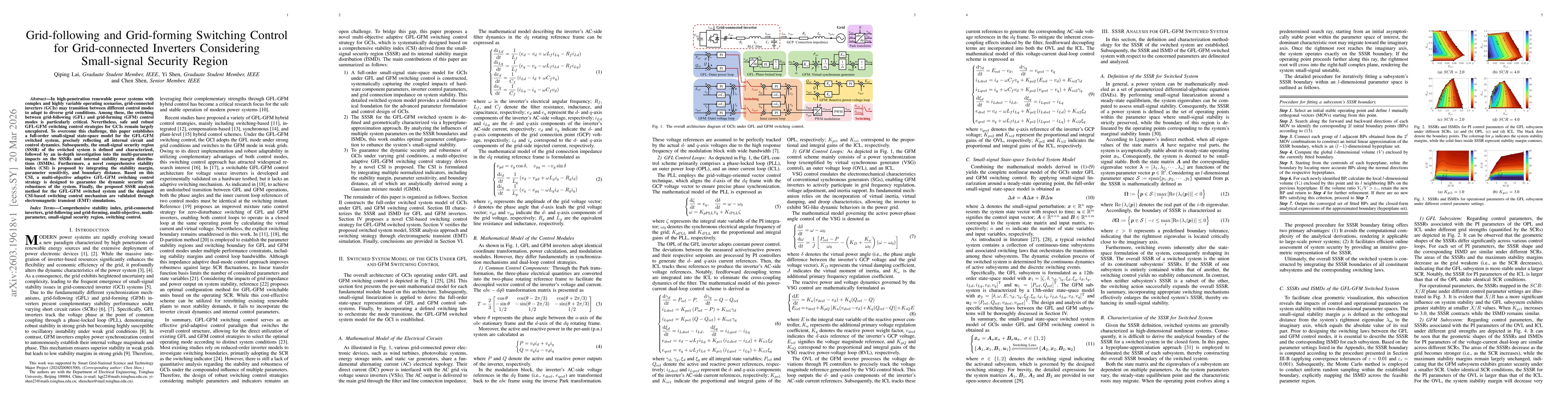 Thumbnail for Grid-following and Grid-forming Switching Control for Grid-connected Inverters Considering Small-signal Security Region