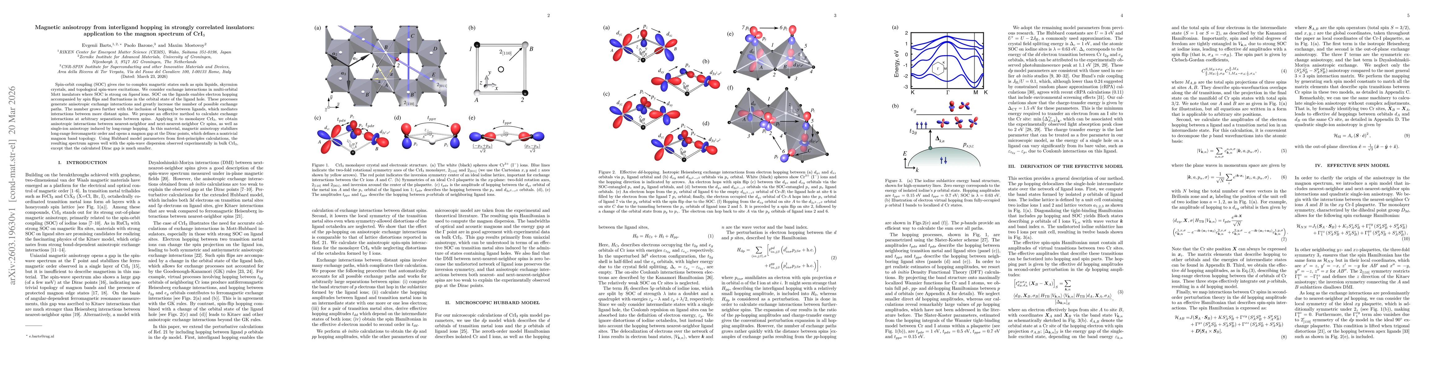 Thumbnail for Magnetic anisotropy from interligand hopping in strongly correlated insulators: application to the magnon spectrum of CrI$_3$
