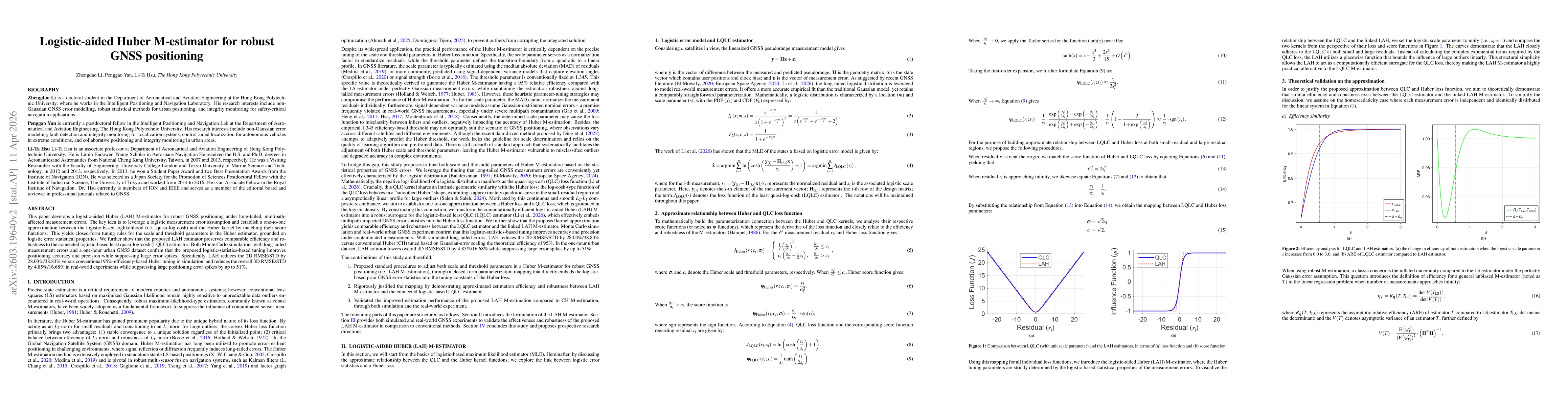 Thumbnail for Logistic-aided Huber M-estimator for robust GNSS positioning