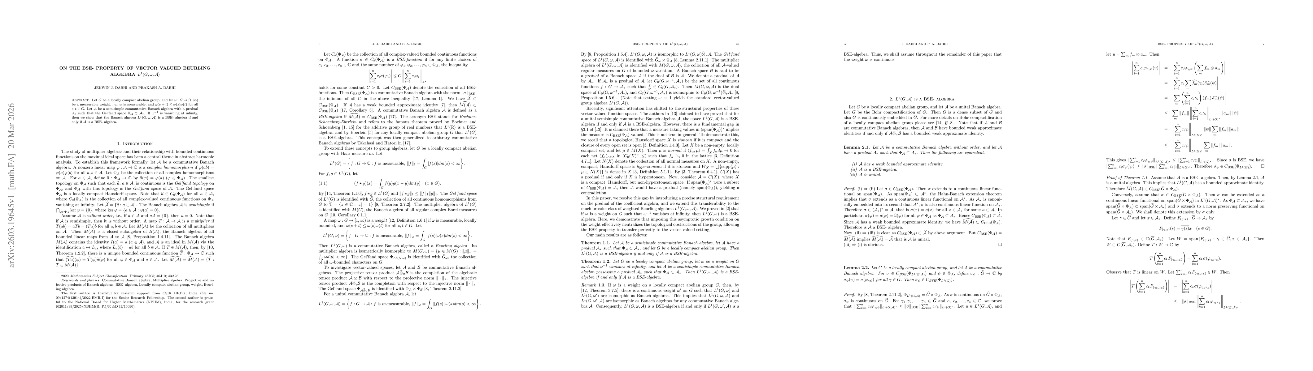 Thumbnail for On the BSE- property of vector valued Beurling algebra $L^1(G,ω, \mathcal{A})$