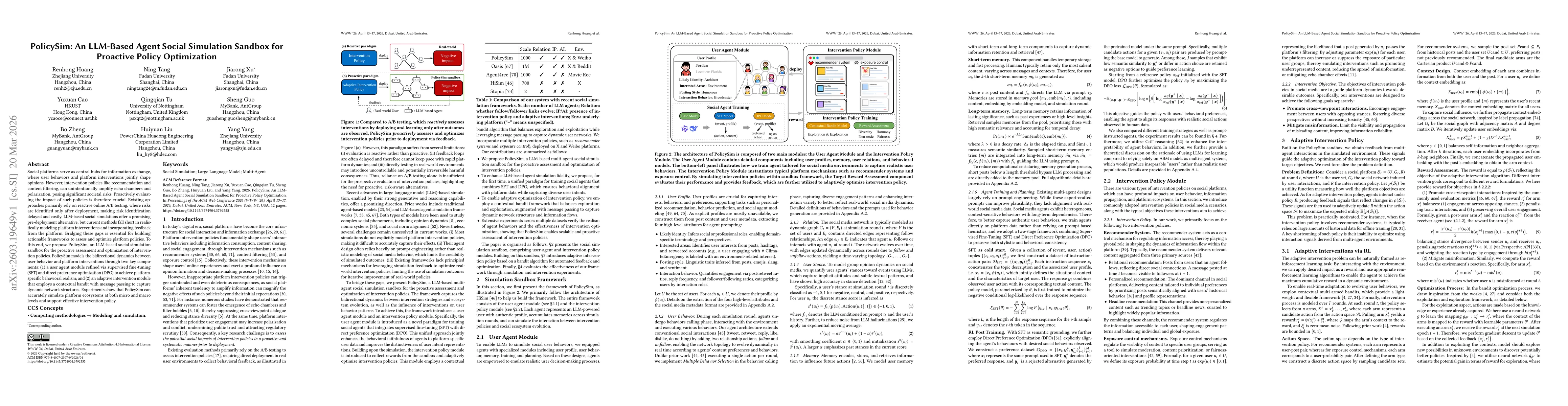 Thumbnail for PolicySim: An LLM-Based Agent Social Simulation Sandbox for Proactive Policy Optimization