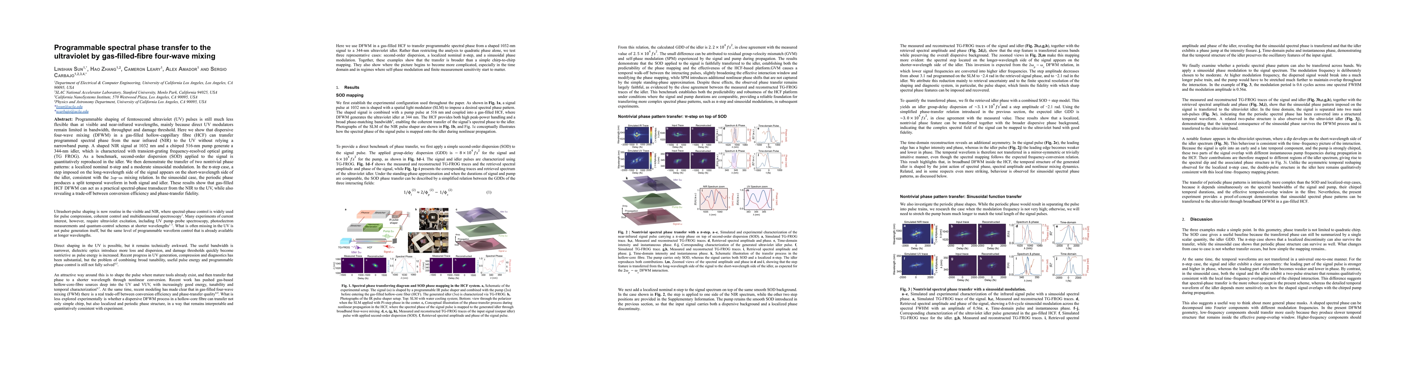 Thumbnail for Programmable spectral phase transfer to the ultraviolet by gas-filled-fibre four-wave mixing