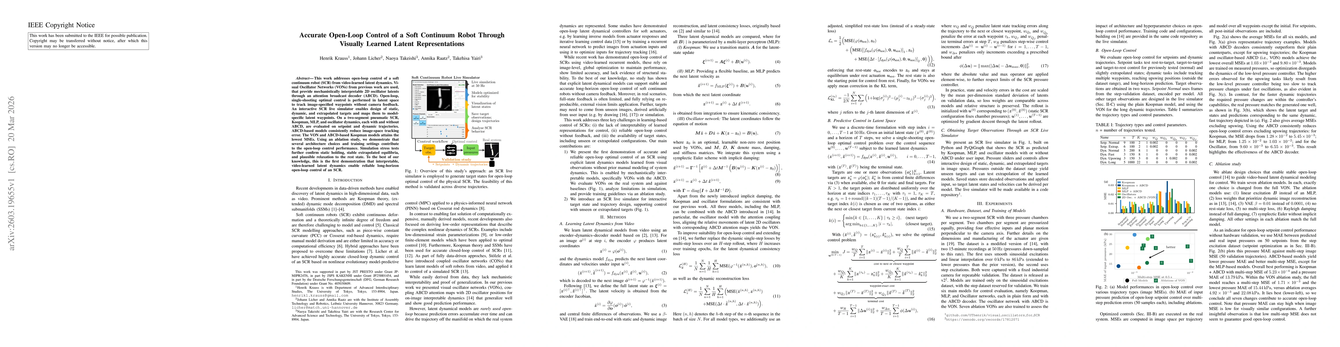 Thumbnail for Accurate Open-Loop Control of a Soft Continuum Robot Through Visually Learned Latent Representations