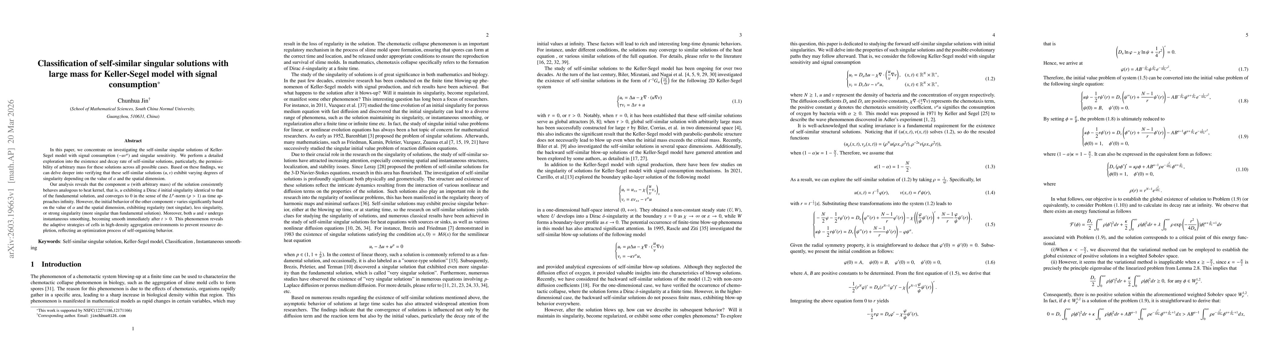 Thumbnail for Classification of self-similar singular solutions with large mass for Keller-Segel model with signal consumption
