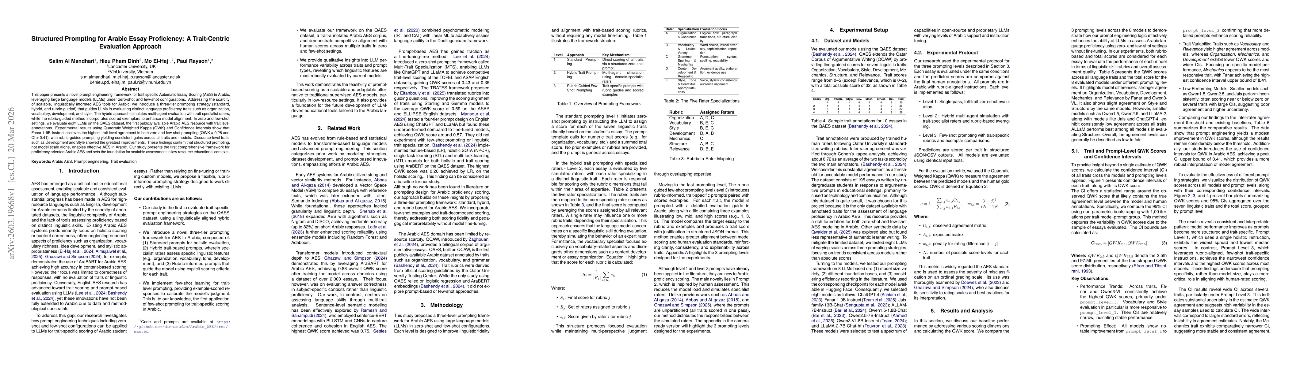 Thumbnail for Structured Prompting for Arabic Essay Proficiency: A Trait-Centric Evaluation Approach