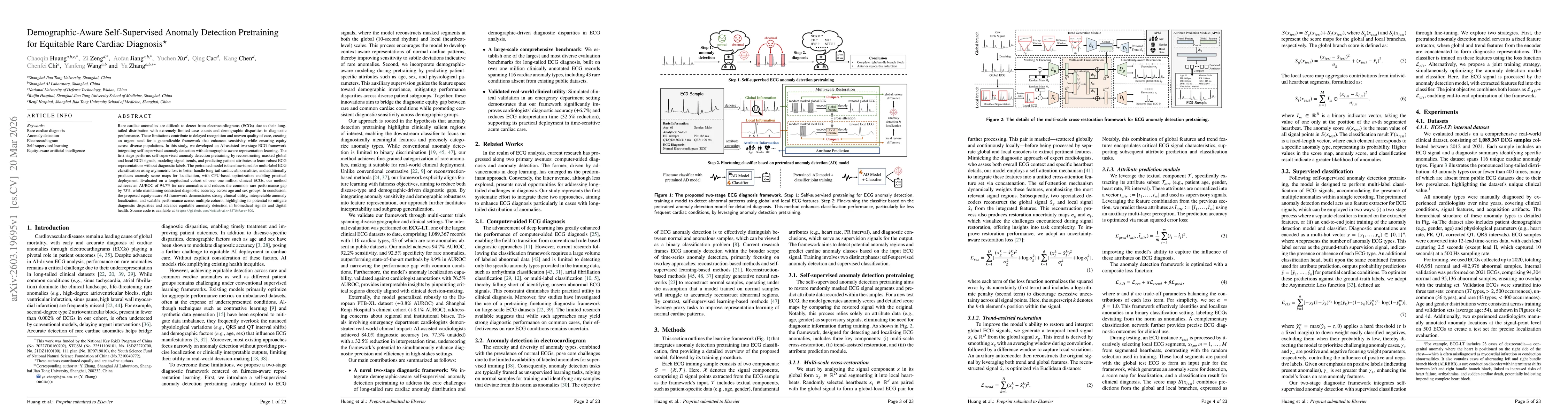 Thumbnail for Demographic-Aware Self-Supervised Anomaly Detection Pretraining for Equitable Rare Cardiac Diagnosis