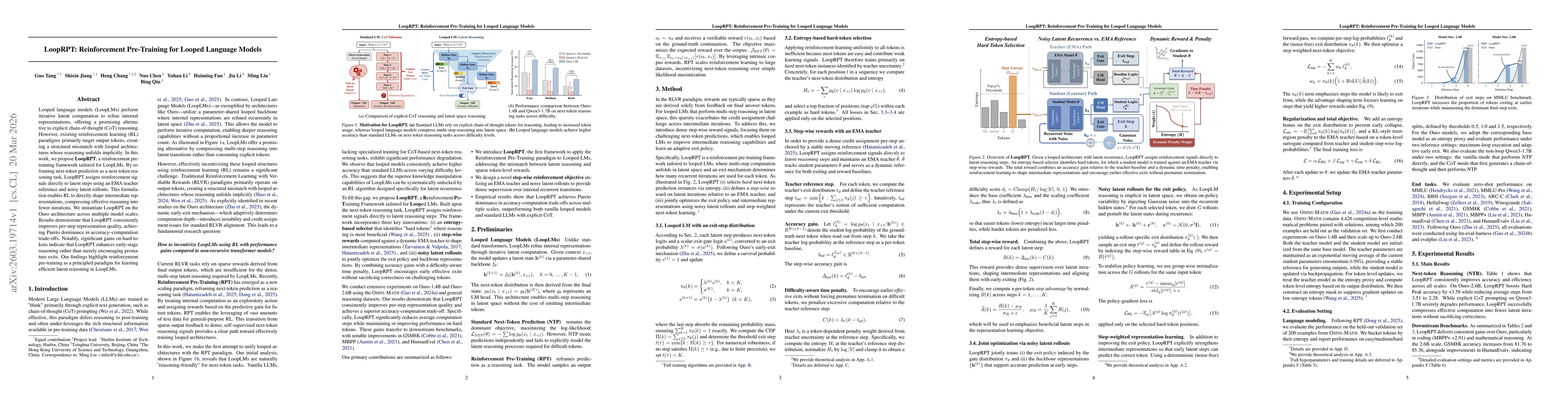 Thumbnail for LoopRPT: Reinforcement Pre-Training for Looped Language Models