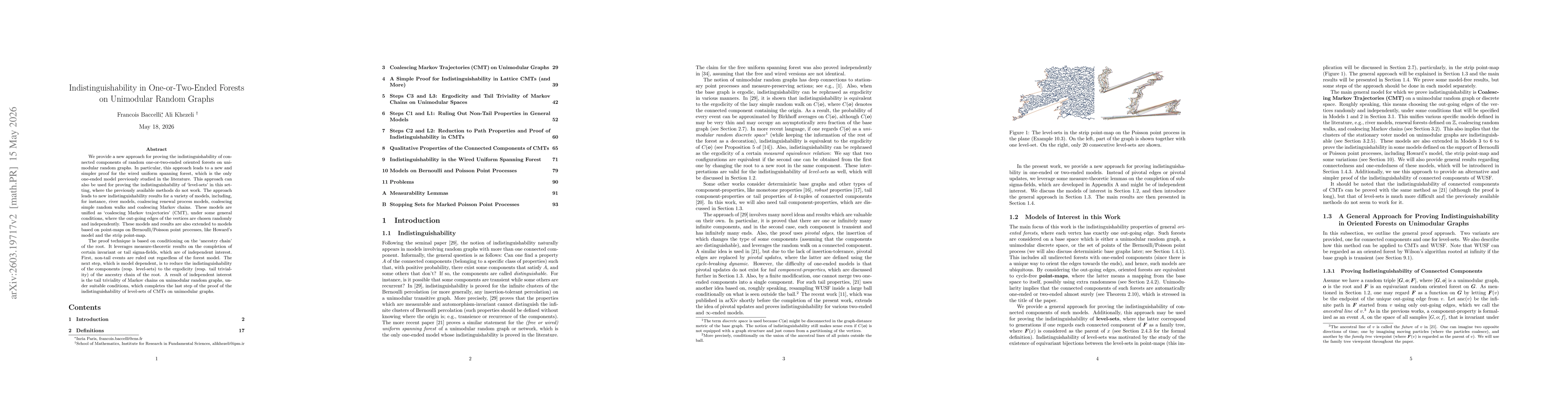 Thumbnail for Indistinguishability in One-or-Two-Ended Forests on Unimodular Random Graphs