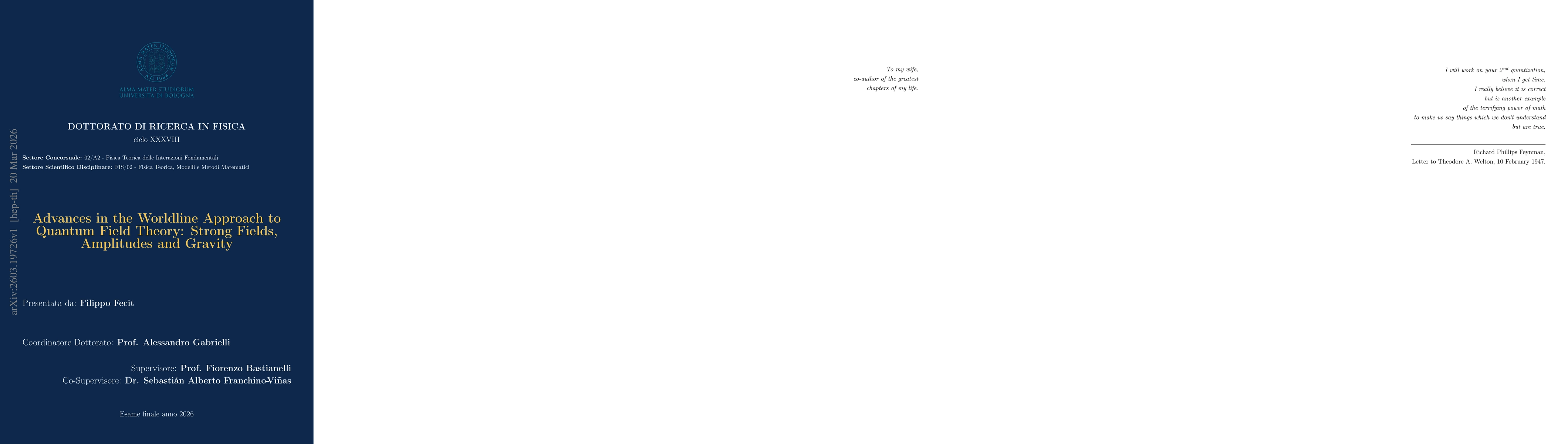 Thumbnail for Advances in the Worldline Approach to Quantum Field Theory: Strong Fields, Amplitudes and Gravity