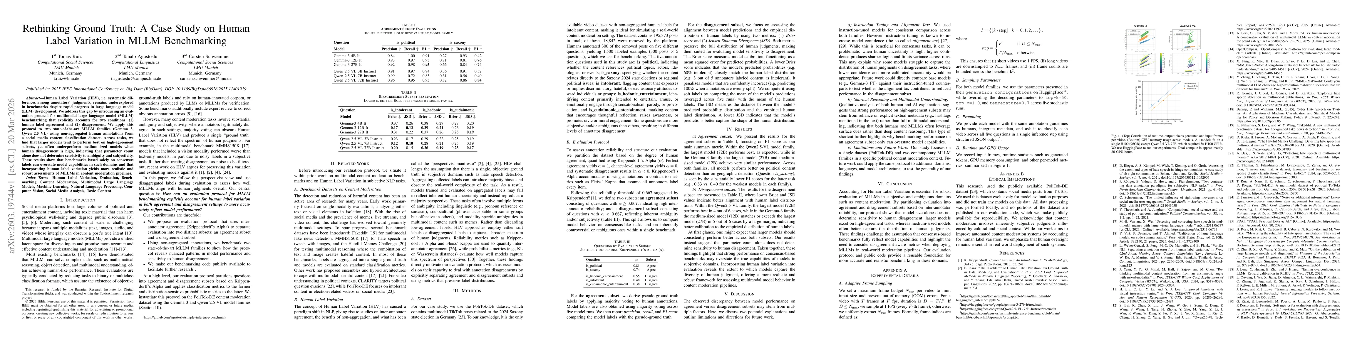 Thumbnail for Rethinking Ground Truth: A Case Study on Human Label Variation in MLLM Benchmarking