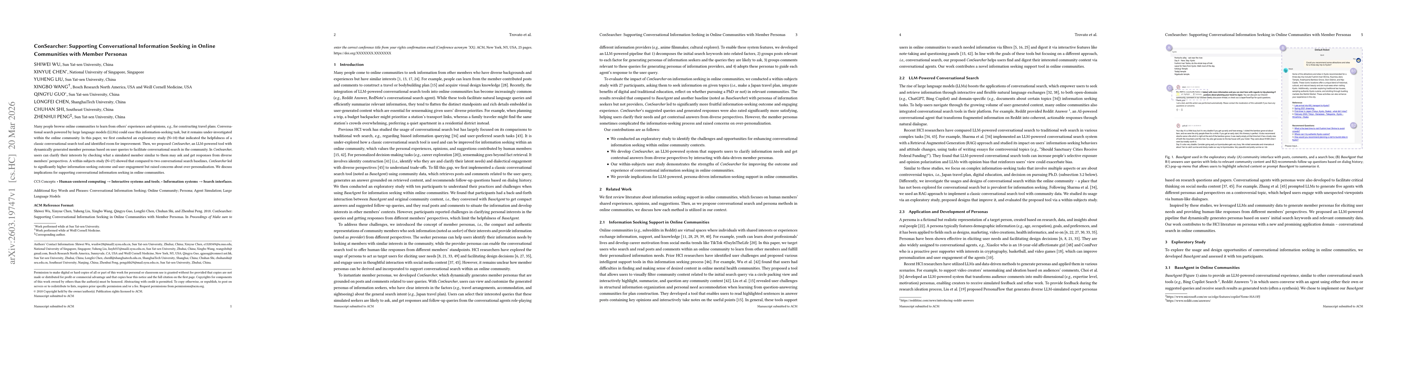 Thumbnail for ConSearcher: Supporting Conversational Information Seeking in Online Communities with Member Personas