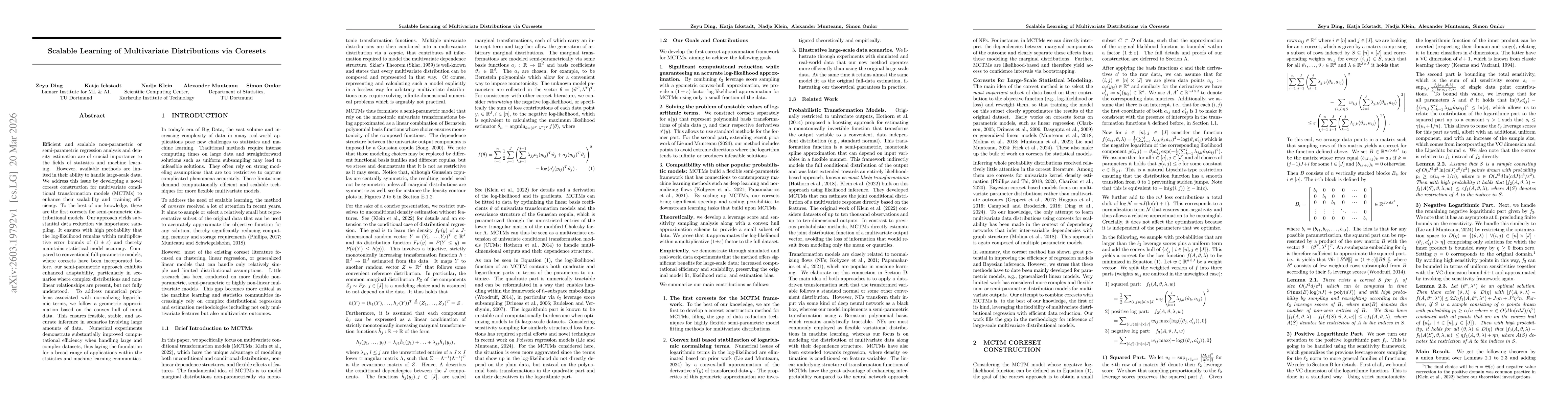 Thumbnail for Scalable Learning of Multivariate Distributions via Coresets