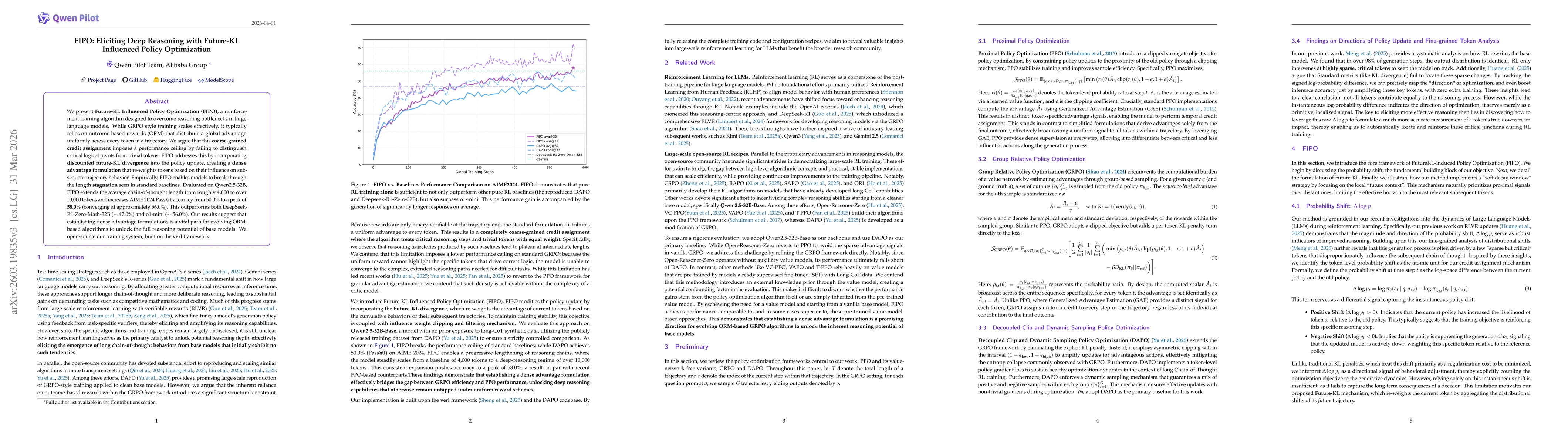 Thumbnail for FIPO: Eliciting Deep Reasoning with Future-KL Influenced Policy Optimization