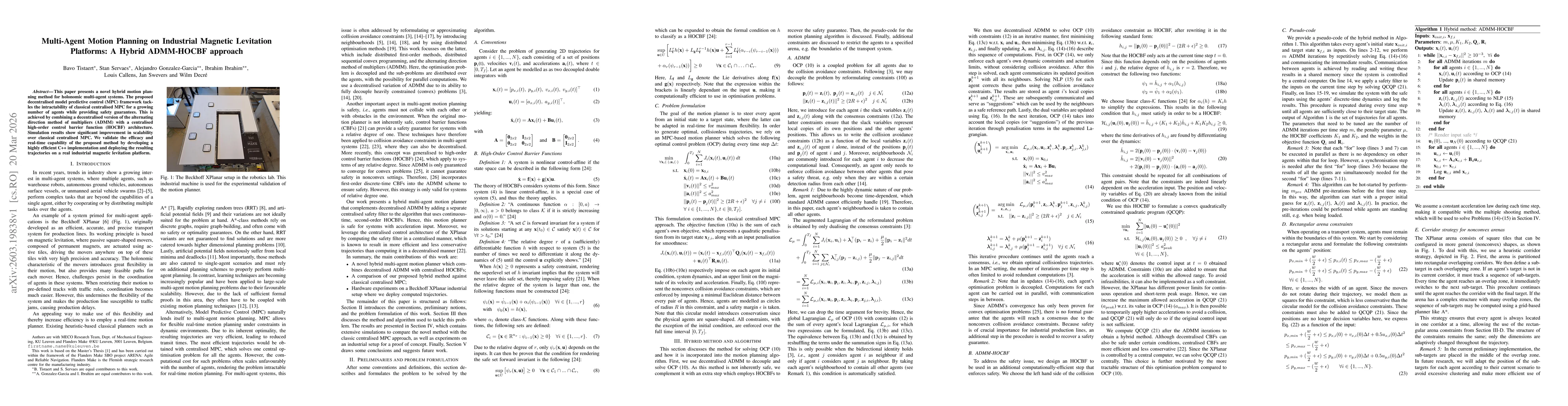 Thumbnail for Multi-Agent Motion Planning on Industrial Magnetic Levitation Platforms: A Hybrid ADMM-HOCBF approach