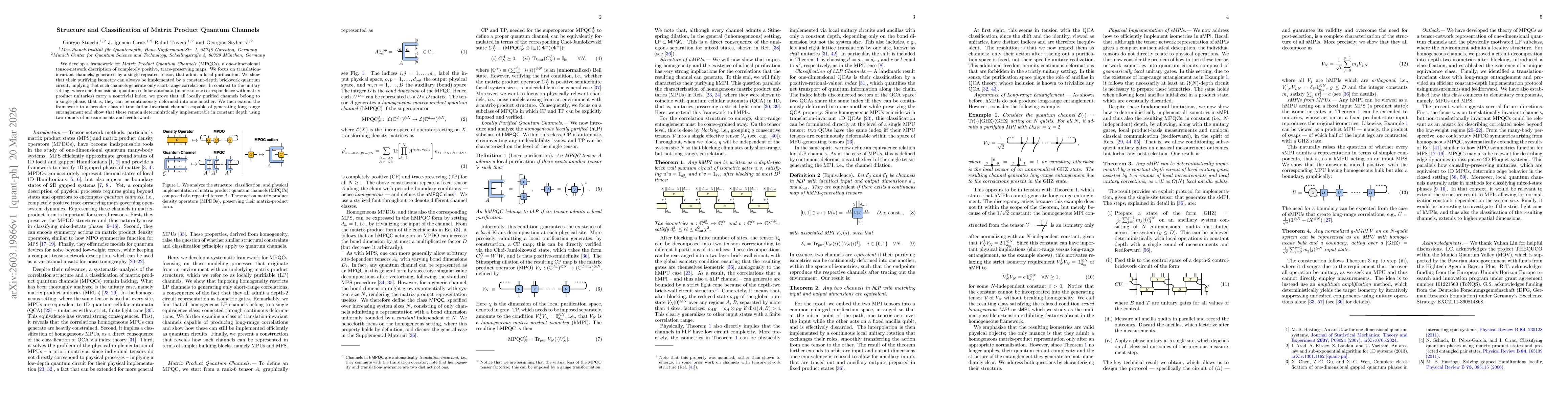 Thumbnail for Structure and Classification of Matrix Product Quantum Channels