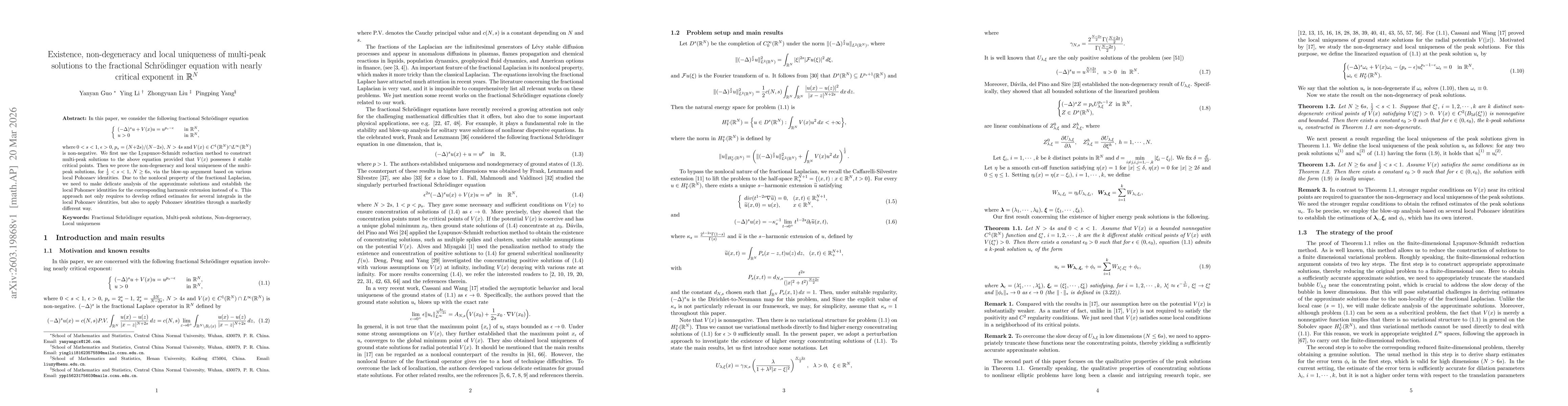 Thumbnail for Existence, non-degeneracy and local uniqueness of multi-peak solutions to the fractional Schrödinger equation with nearly critical exponent in $\mathbb{R}^N$