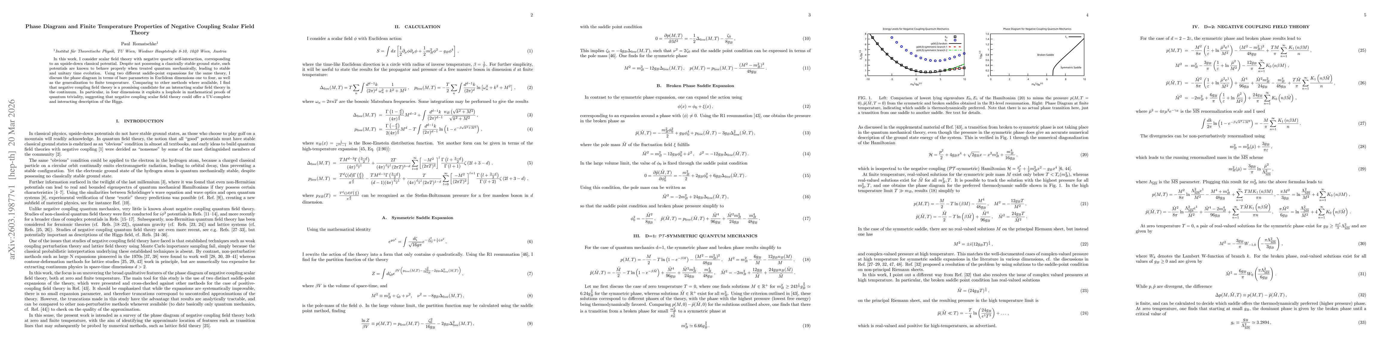 Thumbnail for Phase Diagram and Finite Temperature Properties of Negative Coupling Scalar Field Theory