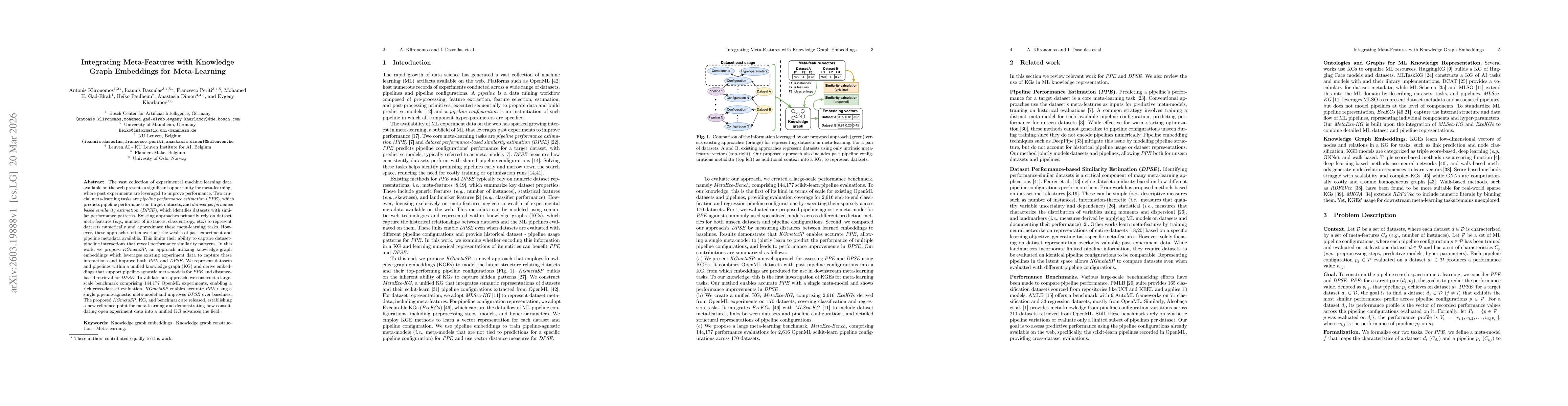 Thumbnail for Integrating Meta-Features with Knowledge Graph Embeddings for Meta-Learning