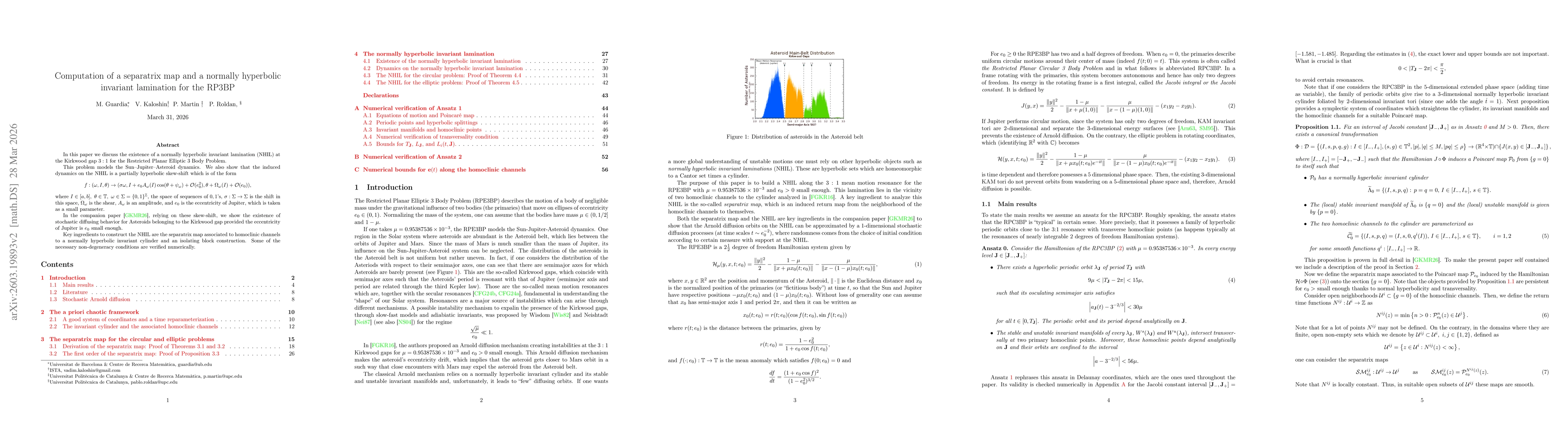 Thumbnail for Computation of a separatrix map and a normally hyperbolic invariant lamination for the RP3BP