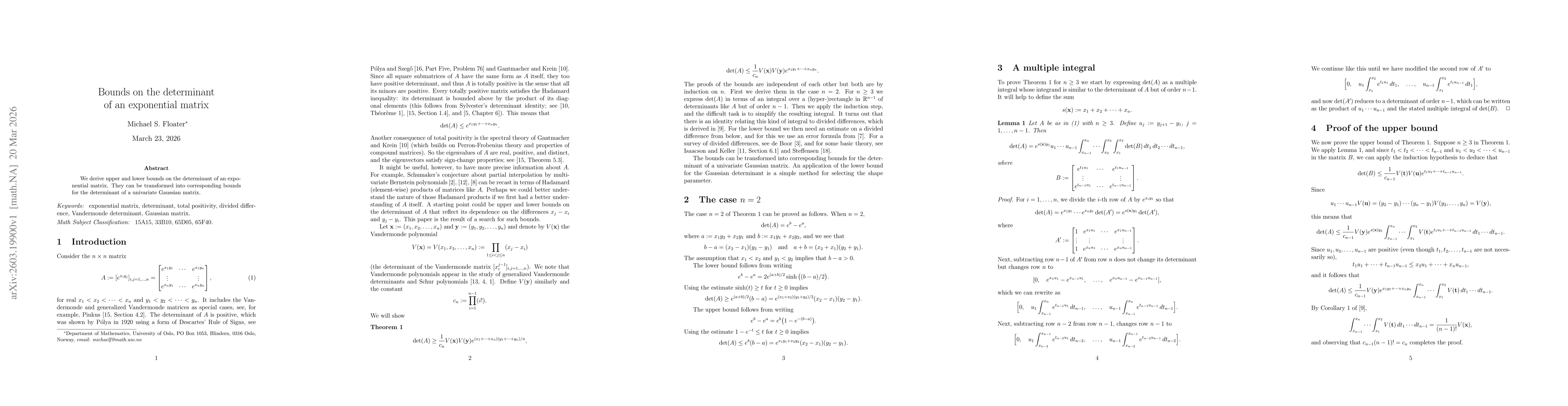 Thumbnail for Bounds on the determinant of an exponential matrix
