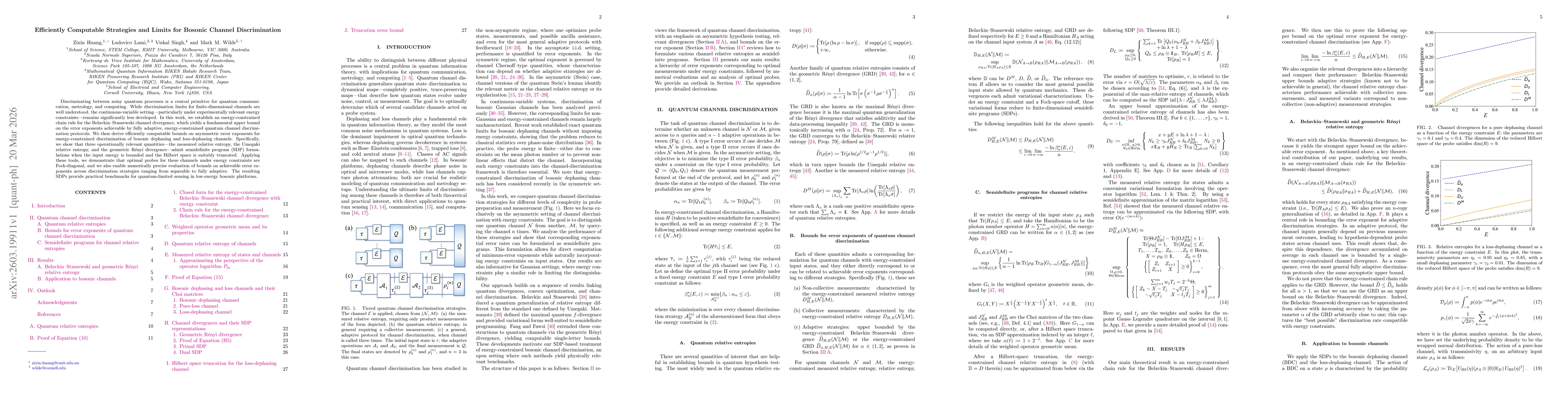 Thumbnail for Efficiently Computable Strategies and Limits for Bosonic Channel Discrimination