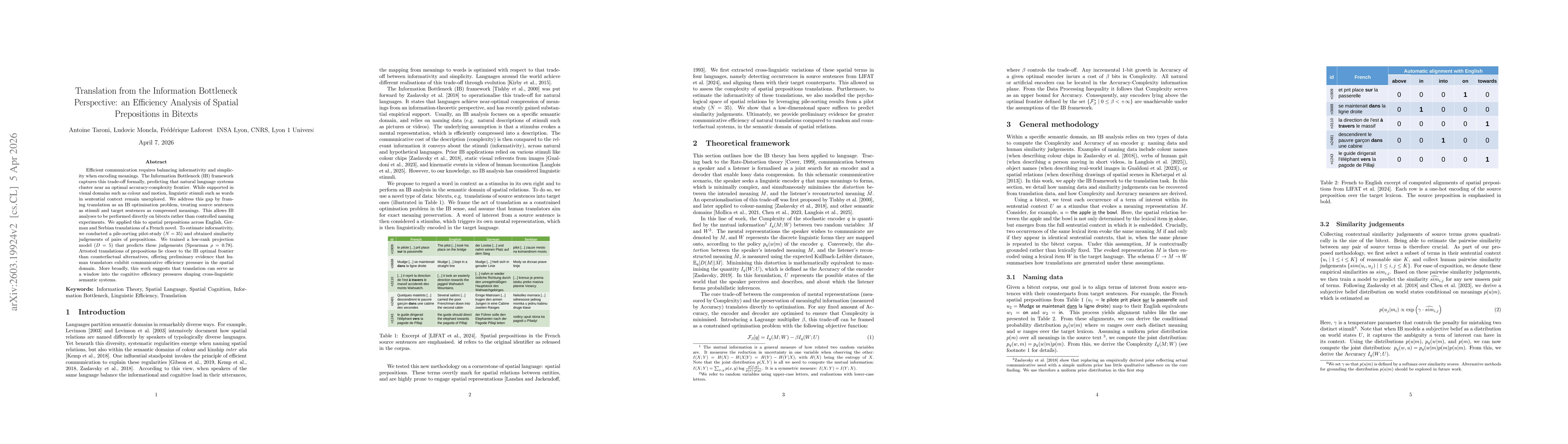 Thumbnail for Translation from the Information Bottleneck Perspective: an Efficiency Analysis of Spatial Prepositions in Bitexts