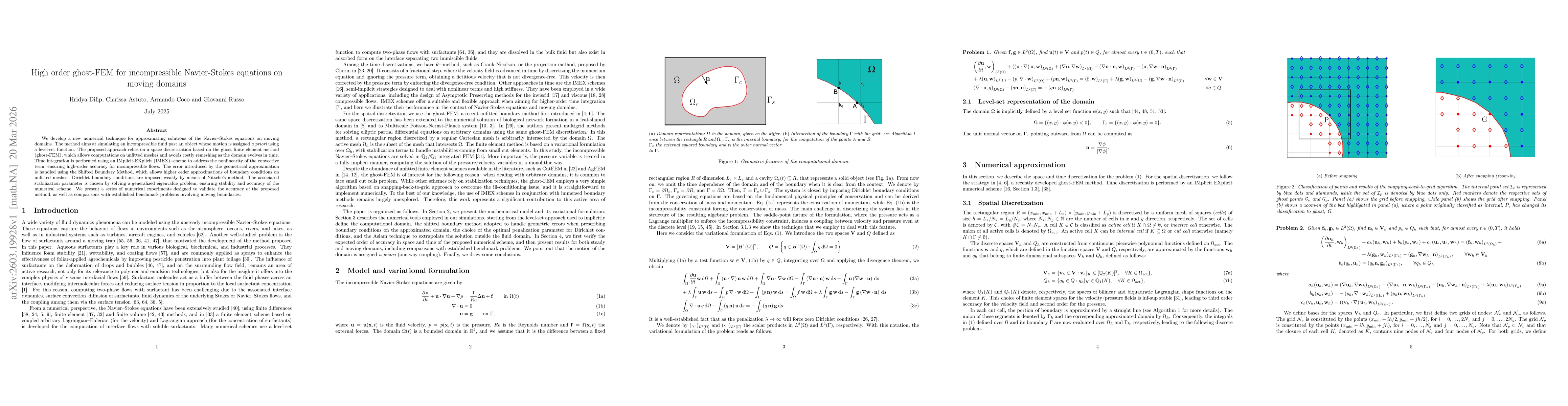 Thumbnail for High order ghost-FEM for incompressible Navier-Stokes equations on moving domains
