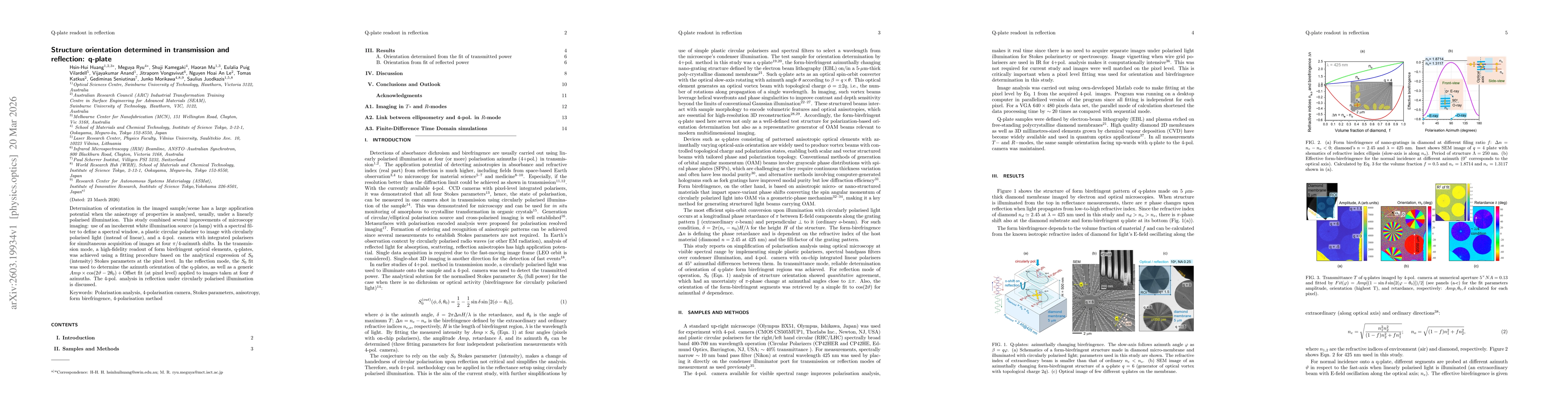 Thumbnail for Structure orientation determined in transmission and reflection: q-plate