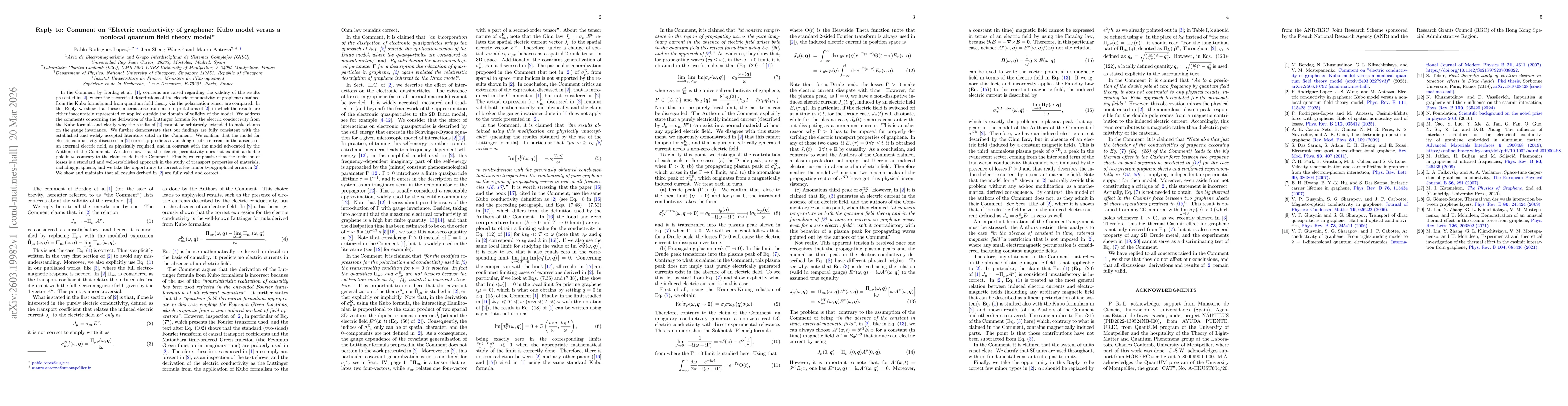 Thumbnail for Reply to: Comment on "Electric conductivity of graphene: Kubo model versus a nonlocal quantum field theory model"