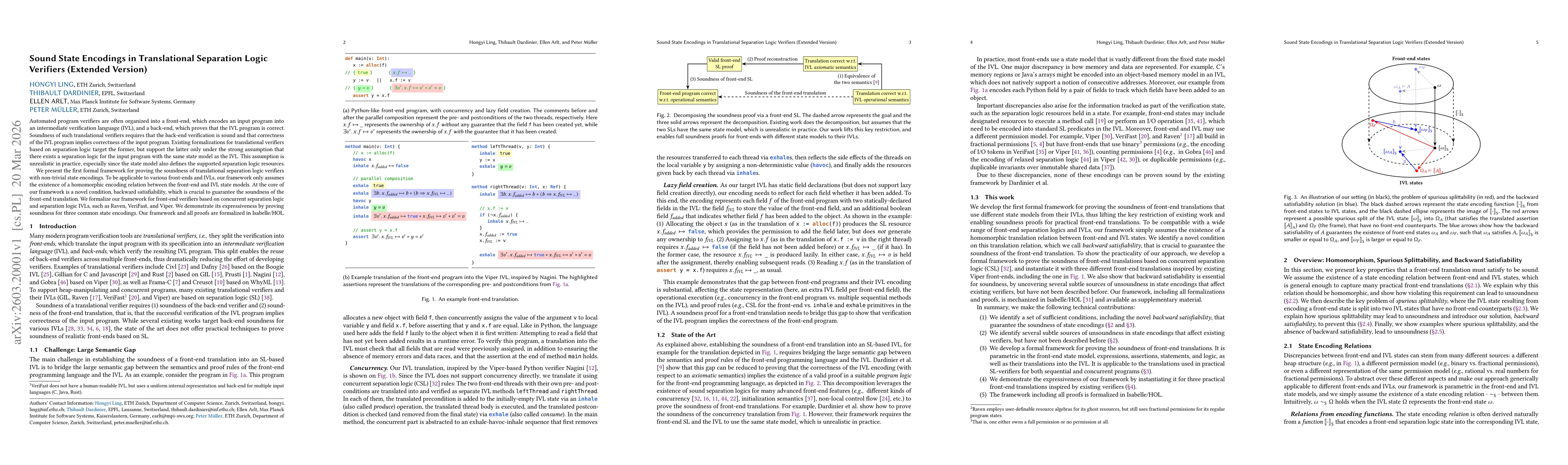 Thumbnail for Sound State Encodings in Translational Separation Logic Verifiers (Extended Version)